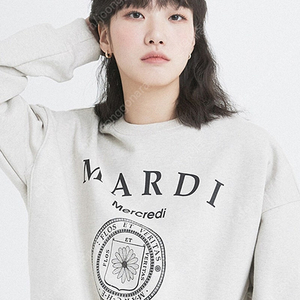 마르디메크르디 맨투맨 스웻셔츠 UNIV 오트밀 블랙