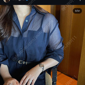 무드에 무드클로젯 글리터 쉬폰 원피스 네이비