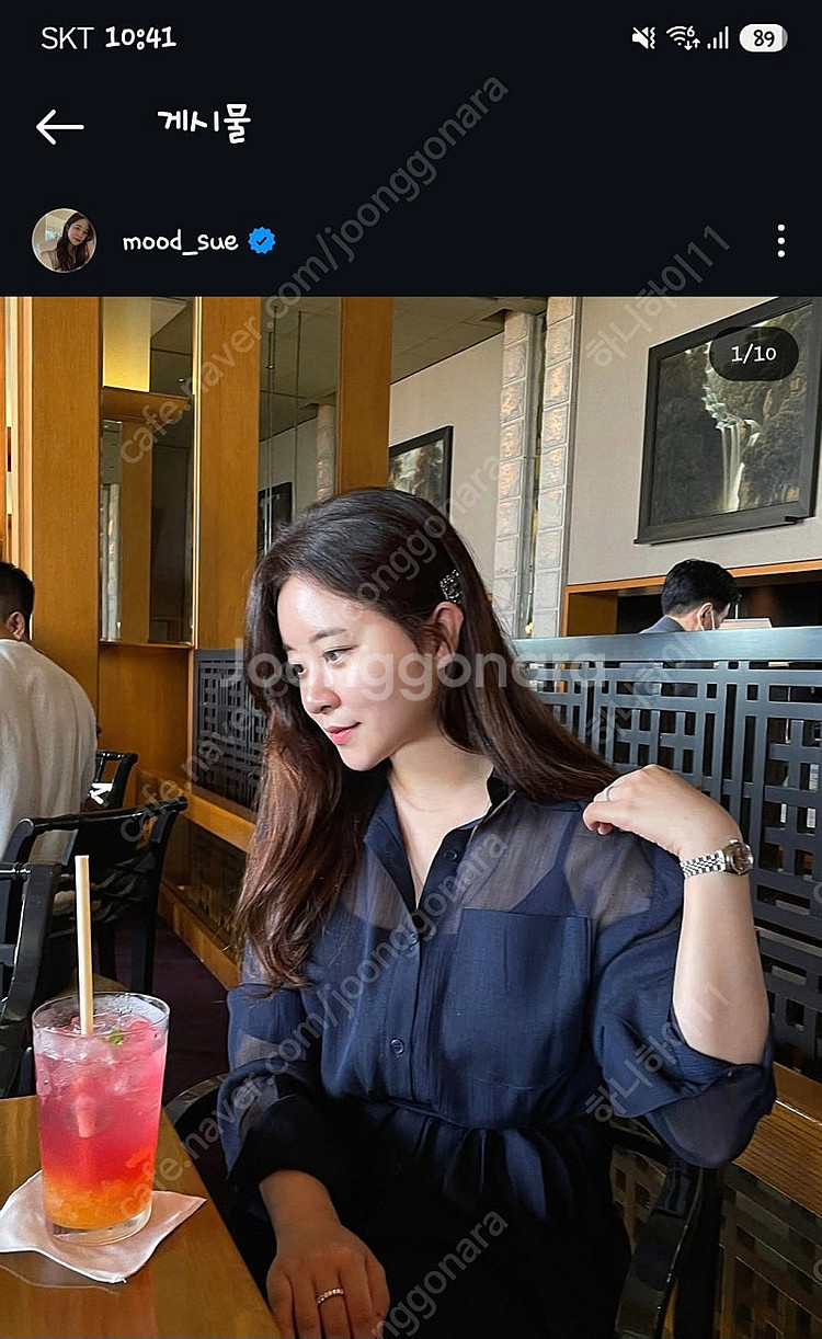 무드에 무드클로젯 글리터 쉬폰 원피스 네이비--1