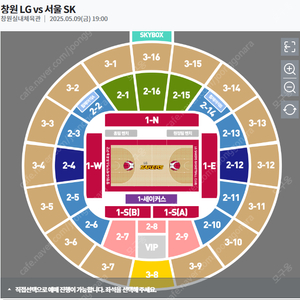 [2024-2025 KCC 프로농구] [챔피언 결정전 3차전] 창원 LG vs 서울 SK [1-세이커스석] 1층 1-세이커스석 1석