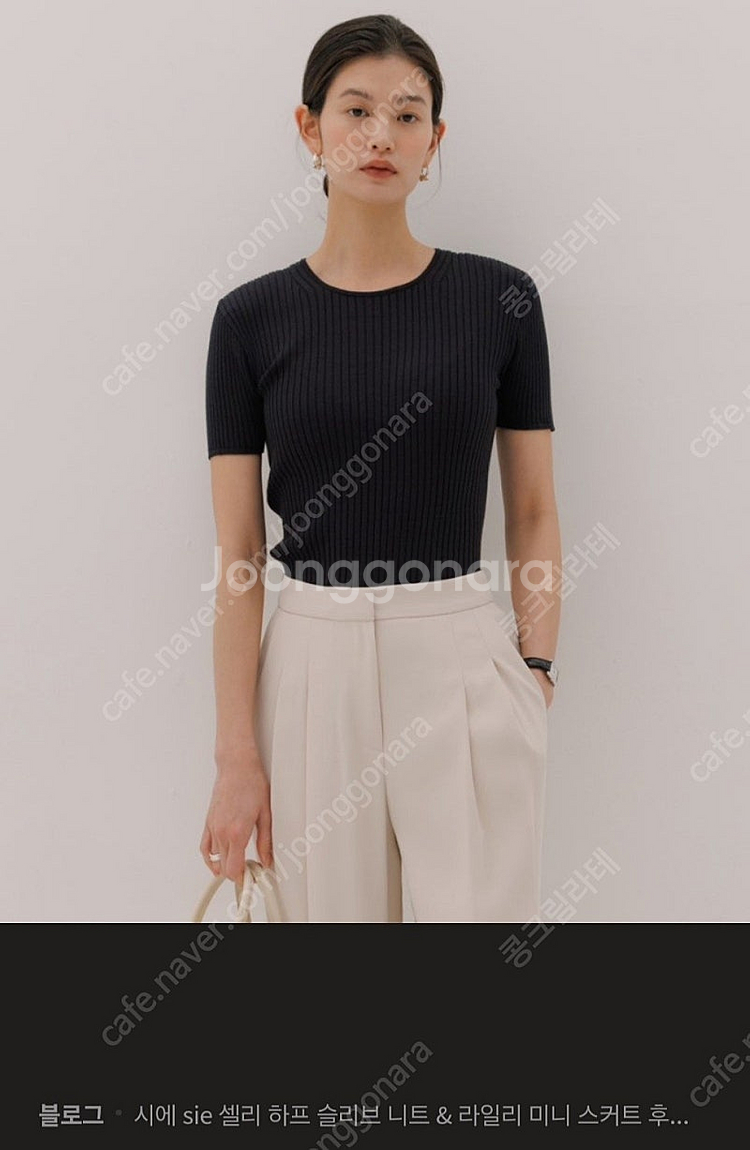 시에 셀리 하프 슬리브니트 유메르 오르 한섬 더캐시미어 랑방 타임 르뮈--1