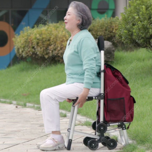 새상품 바퀴달린 접이식 쇼핑 카트 의자 팝니다.