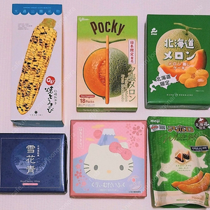 <일본 간식>북해도 한정 스노우치즈, 멜론포키,옥수수스낵