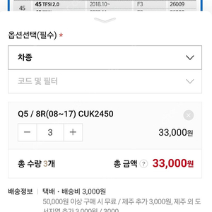 자동차 이롬필터 CUK2450 새상품3개