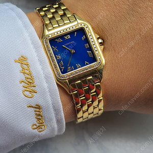 [정품] 까르띠에 팬더 블루 라피스 다이아몬드 베젤 18k 금통 LM 라지 한정판 (Cartier Panthère de Cartier Blue)