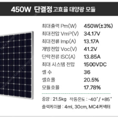 450w 태양광패널 새상품 판매