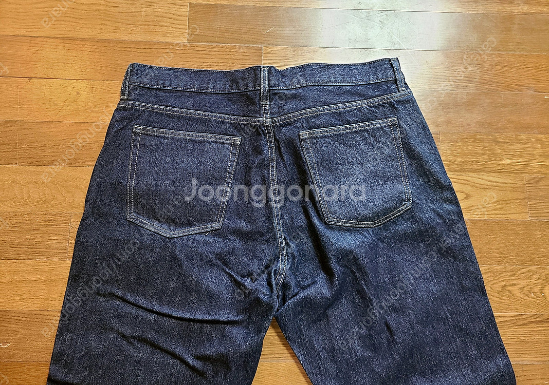 유니클로(UNIQLO) 레귤러핏 테이퍼드 생지데님, 청...--4