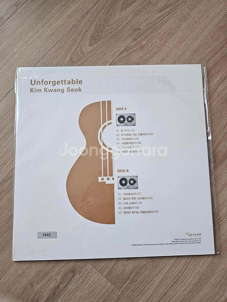 김광석 엘피 LP (네번째, 2집, unforgetta...--8