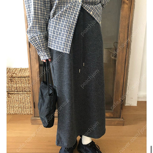 포니드 콜드 밴딩 골지 롱 스커트 새제품