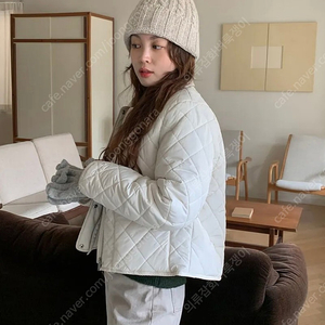퓨어다 아무르 퍼 코듀로이 카라 퀼팅 패딩 (아이보리/기본)