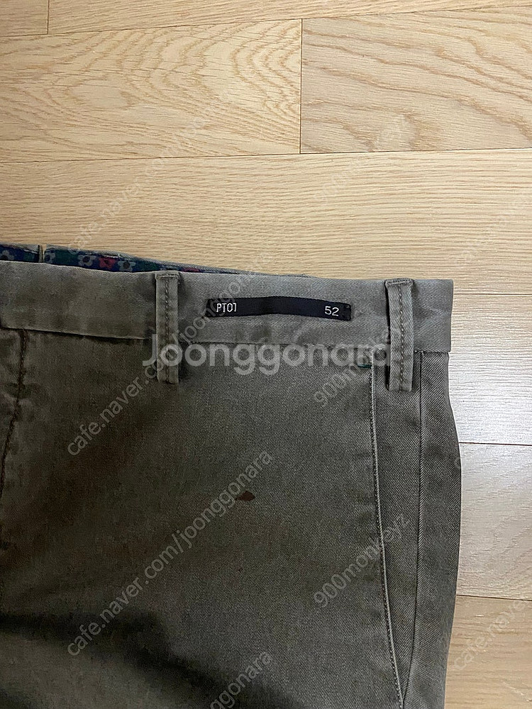 PT01 드라이 워시드 플라워 카키 치노팬츠 52--1