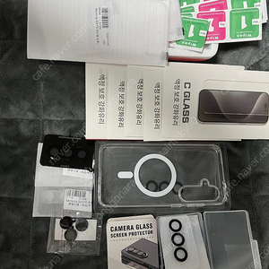 갤럭시 24fe 투명 케이스. 강화 유리 세트