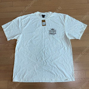 [L] stussy 스투시 비치 하우스 피그먼트 다이드 반팔 티셔츠 내츄럴