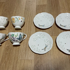 LENOX 레녹스 버터플라이 메도우 티컵 찻잔 세트 (4p)