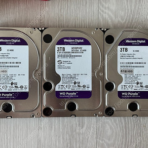 컴퓨터 하드디스크WD 퍼플 HDD 3TB 3개 판매합니다