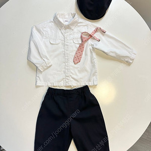 에뜨와 남아 아기 셔츠+바지+넥타이+모자 세트 49000원/무료배송