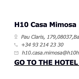 H10 Casa Mimosa(카사미모사) - 바르셀로나 숙소 /성인 2명 /(25.10.14~19) 양도 - 날짜변경가능