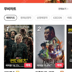 CGV 영화 예매 대행 (2인까지가능)