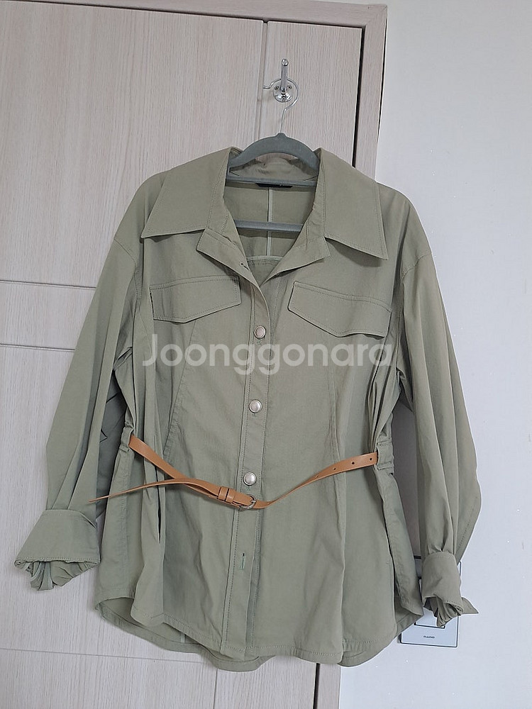 지컷 카키 야상 사파리 셔츠자켓-한번 시착--0
