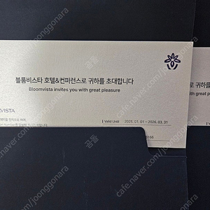 블룸비스타 숙박권 2장 판매