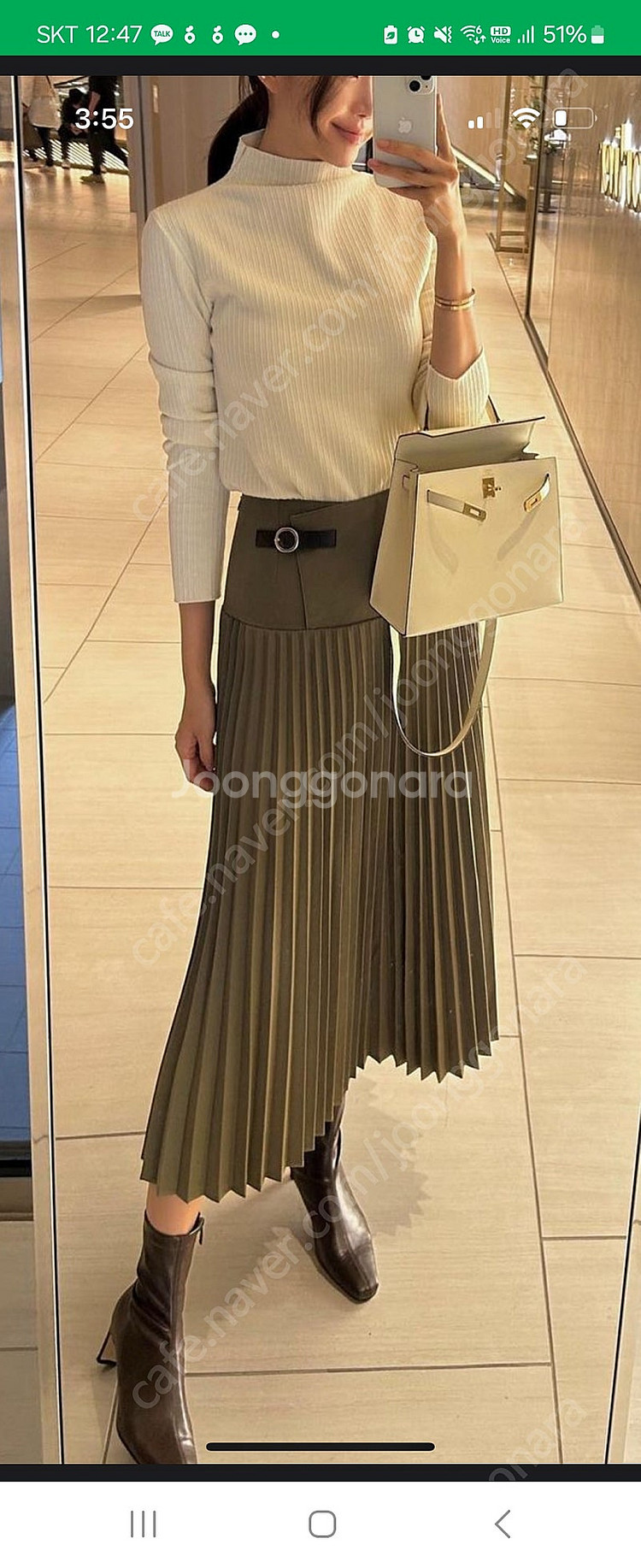 르뮈 플리츠 블라우스 티--3