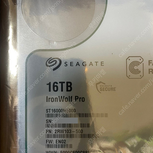 [안전거래가능/우체국택배] 리퍼 미개봉 새상품 / 씨게이트 아이언울프 프로 IronWolf Pro / 16테라 16TB
