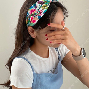 (미사용) 플라워패턴 꽃무늬 반다나 헤어밴드 (모델샷과색상만다름)
