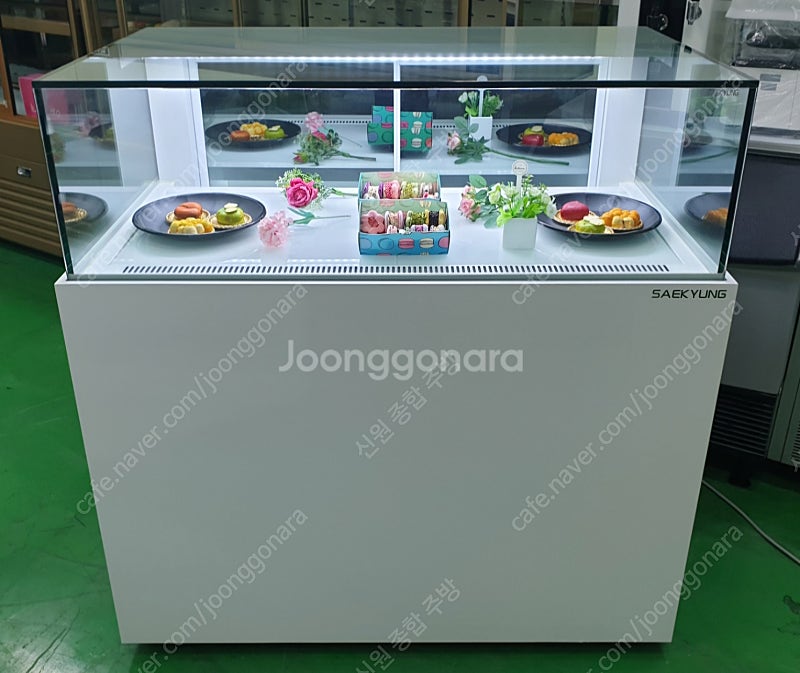 카페용 마카롱 샌드위치 케익 제과 베이커리 디저트 냉동냉장 쇼케이스 앞1단뒤2단 uv접합 저온콤프