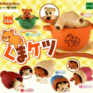캡슐 곰 엉덩이 쿠마게츠 가챠 그린스프컵/파란장갑 1800원