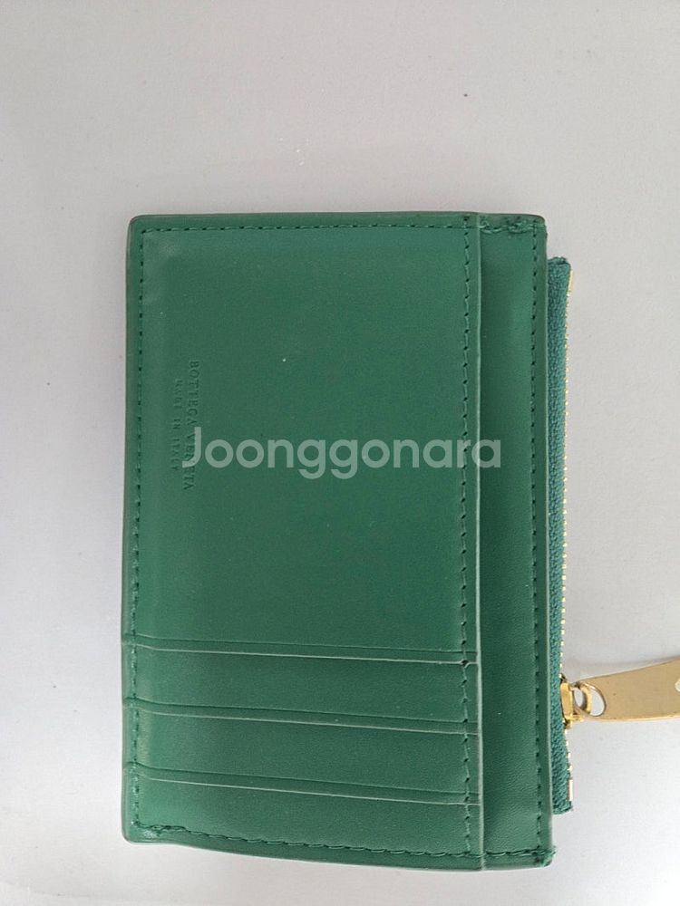보테가 베네타 카드 지갑 그린--1