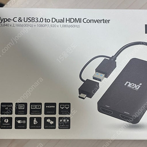 [NEXI] Type-C 3.1/USB-A3.0 to HDMI 듀얼 컨버터 (미개봉)