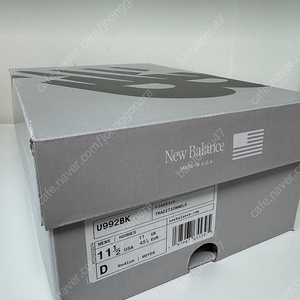 (인보이스동봉) 미공홈 뉴발 992 운동화 U992BK 뉴발란스 992 코어 블랙 그레이 - 295mm