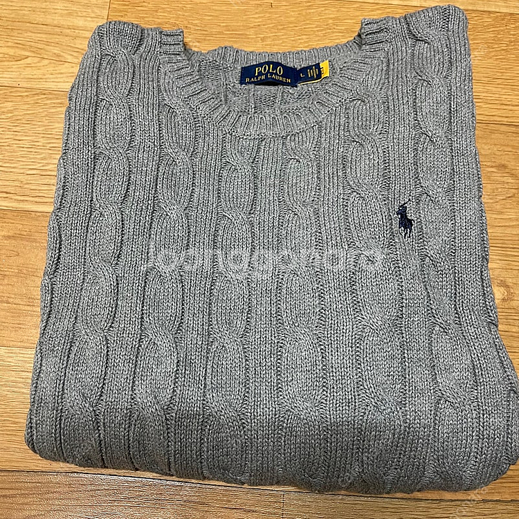 폴로 신형 꽈배기니트 그레이 L사이즈(100-105사이...--0