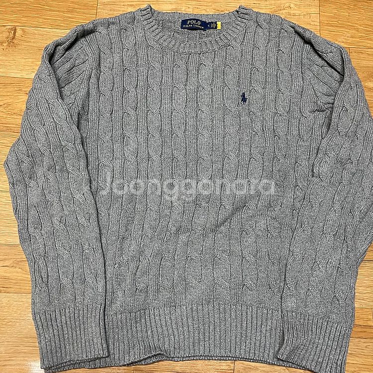 폴로 신형 꽈배기니트 그레이 L사이즈(100-105사이...--1