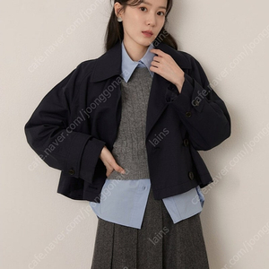 <새상품> 로엠 크롭 트렌치코트 크롭자켓 / 네이비