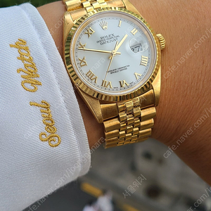 [정품] 롤렉스 데이저스트 36 올금통 화이트로만 18K 쥬빌레 브레이슬릿 금통 (Rolex Datejust 36 Jubilee Roman Dial 18K Solid YG)