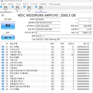 하드디스크 WD Purple CCTV Surveillance 2TB 4개 일괄 HDD 판매합니다.