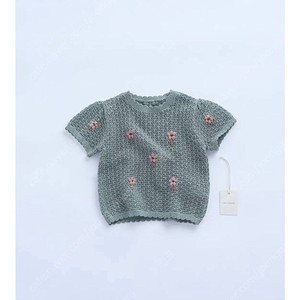 자라 자수플라워니트 티셔츠 6y