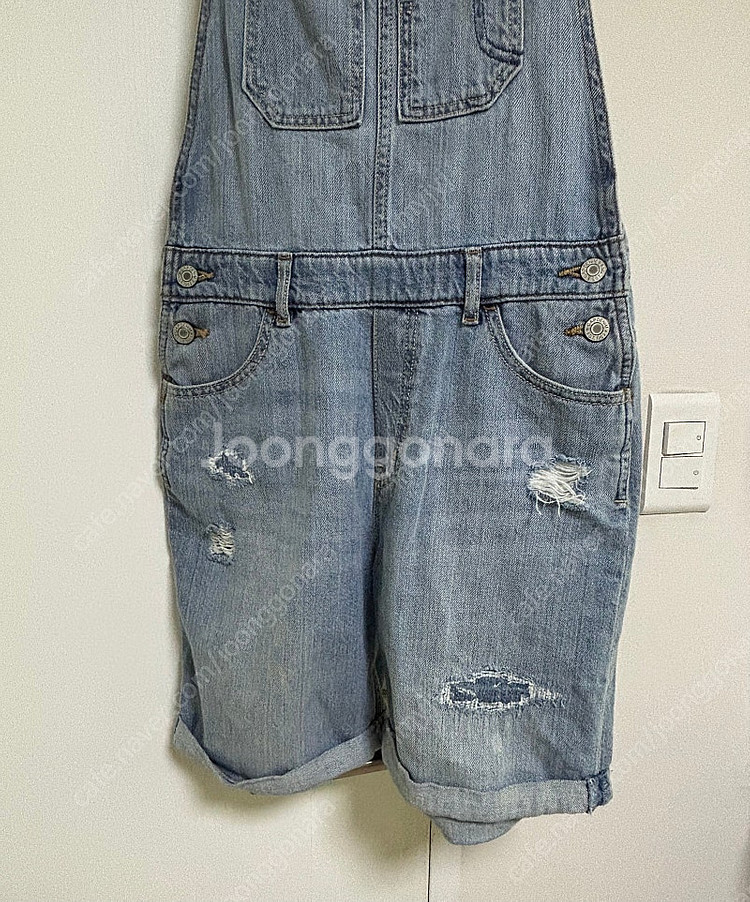 갭 키즈 데님 멜빵 반바지 XXL--5
