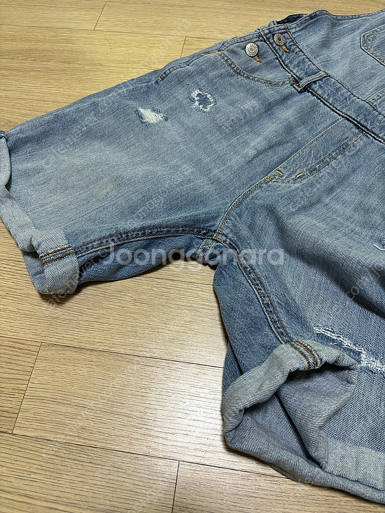 갭 키즈 데님 멜빵 반바지 XXL--6