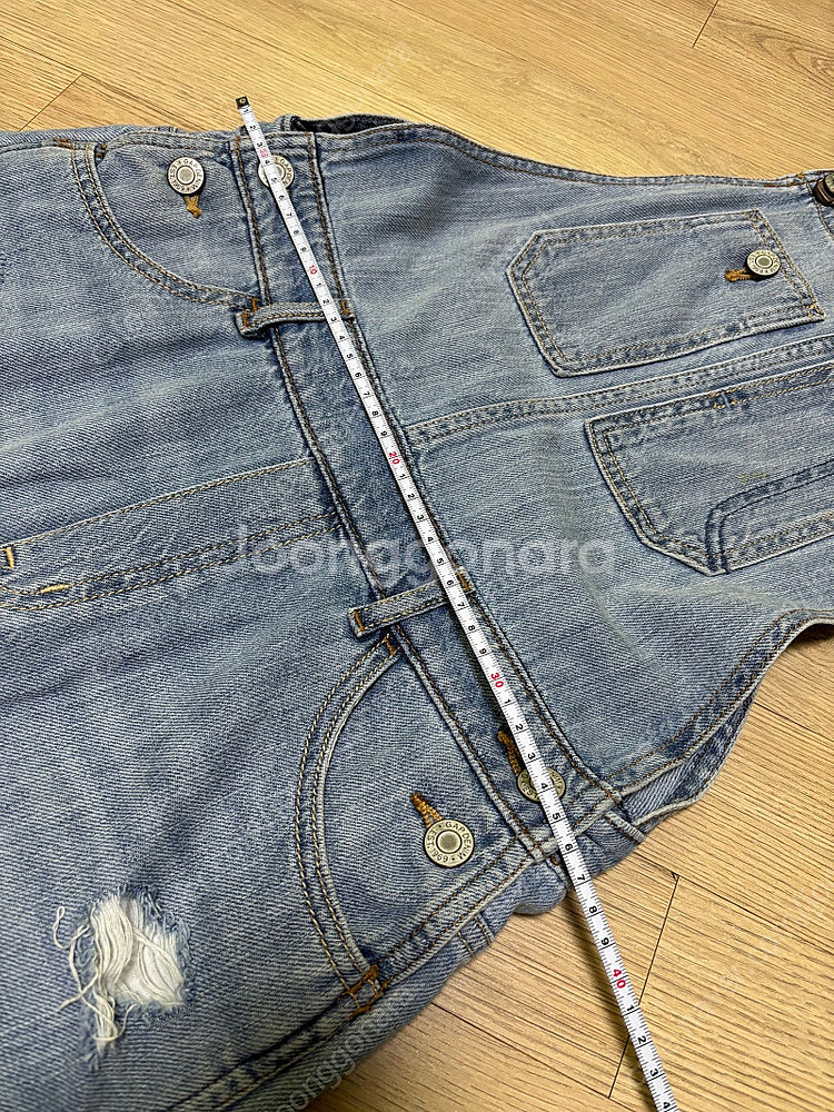 갭 키즈 데님 멜빵 반바지 XXL--8