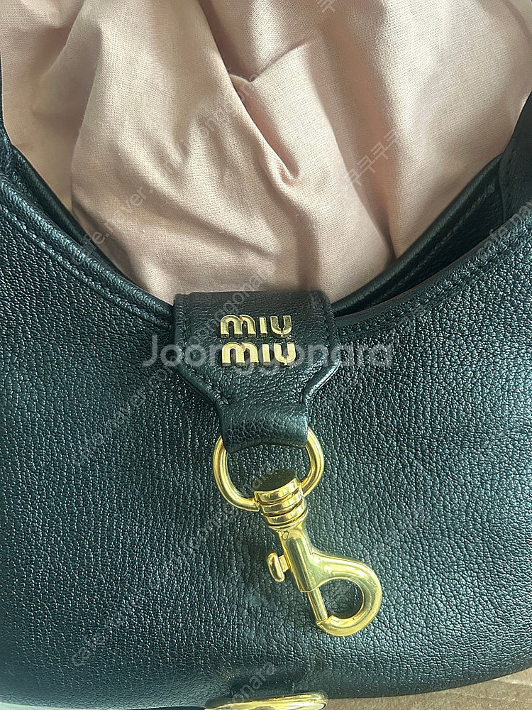 미우 미우 마드라스 가죽 호보백 블랙 Miu Miu M...--3