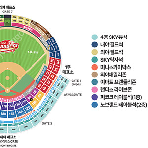 5월 9일, 10일, 11일 ​SSG vs 기아 3루 원정응원석, 4층 스카이뷰석 2연석, 4연석, 6연석