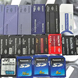 빈티지 소니메모리스틱4MB.8MB.16MB.128MB.256MB 듀오512MB.1GB.2GB.4GB.16GB SD8MB.16MB.64MB