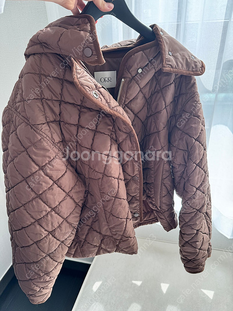 오르 에어퀼팅 점퍼 브라운 S 경량패딩--3