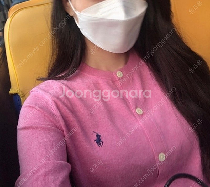 (새상품) 폴로 여성 피마코튼 핑크 가디건--1