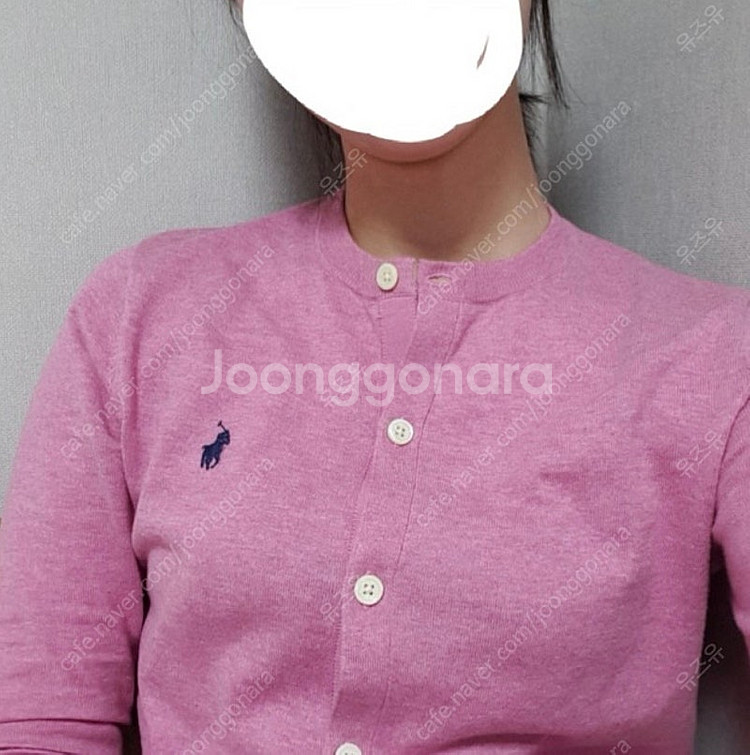 (새상품) 폴로 여성 피마코튼 핑크 가디건--4
