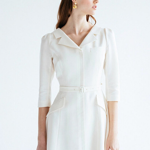 [브라이드앤유 BAU by Bride and you] DIANA V-neck notched collar flared dress 2부드레스 피로연드레스 웨딩촬영