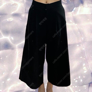 시스템 울 와이드 팬츠 블랙 S
