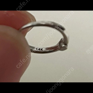 14케이 원터치 링 귀걸이/화이트골드/ 링두께 1mm/ 낱개 한개 제품